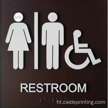 Custom Ada Braille signalisation deyò siy twalèt